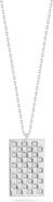 CHLOE AND MADISON Cubic Zirconia Checkered Tag Pendant Necklace