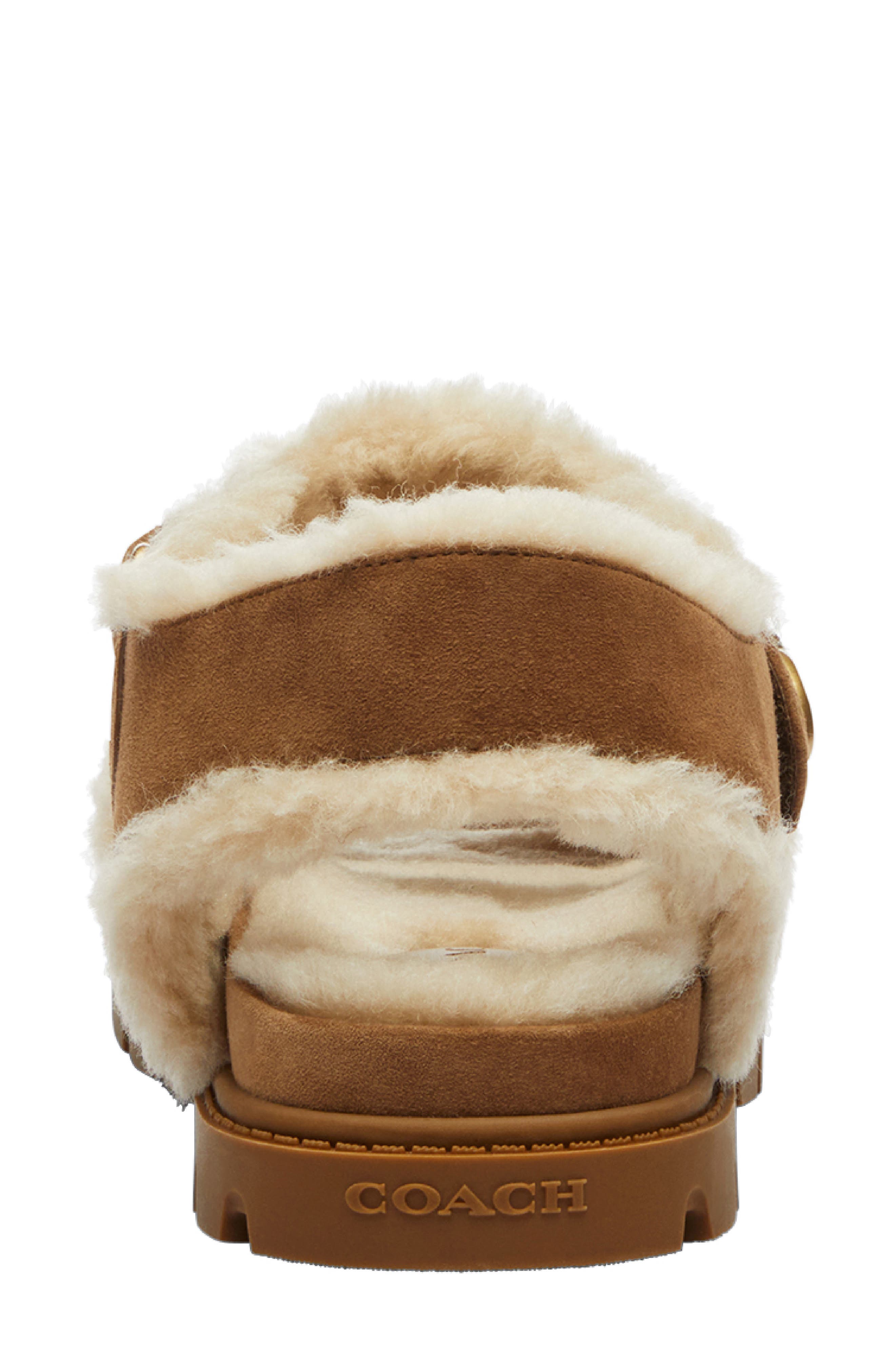 COACH Brynn Genuine Shearling Lined Sandal, Alternate, color, Coconut/ Natural
