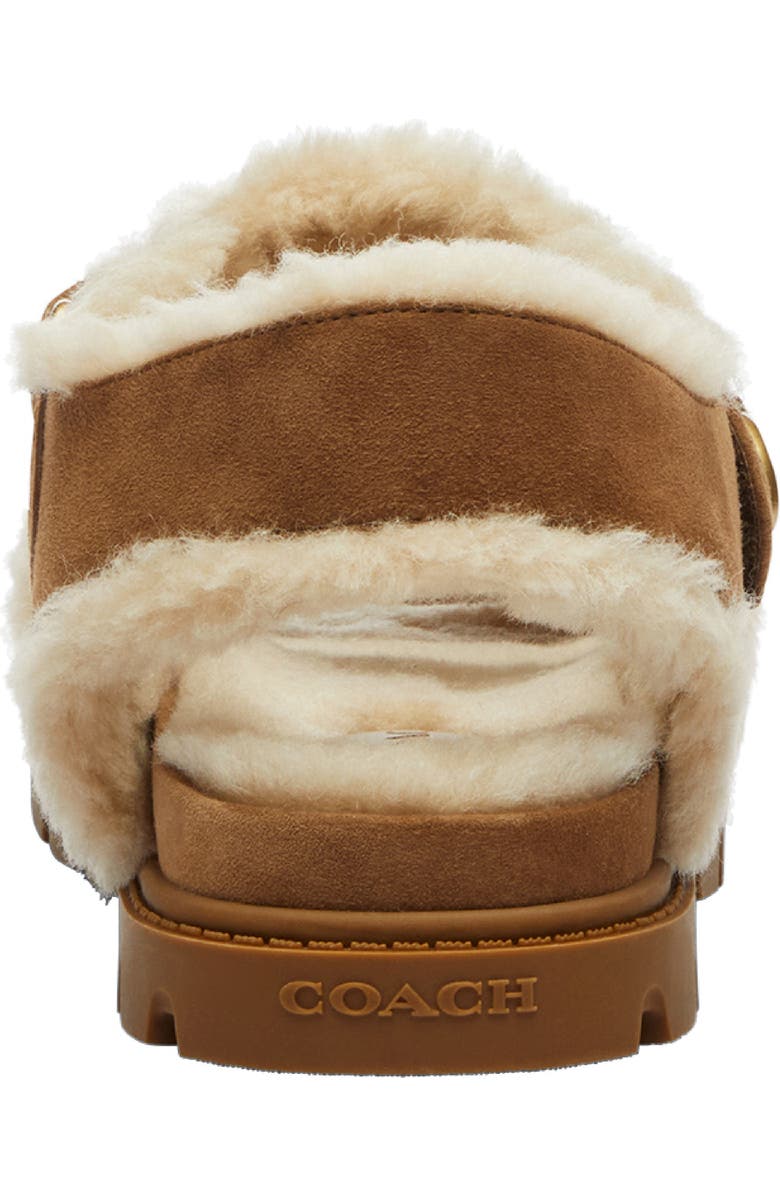 COACH Brynn Genuine Shearling Lined Sandal, Alternate, color, Coconut/ Natural