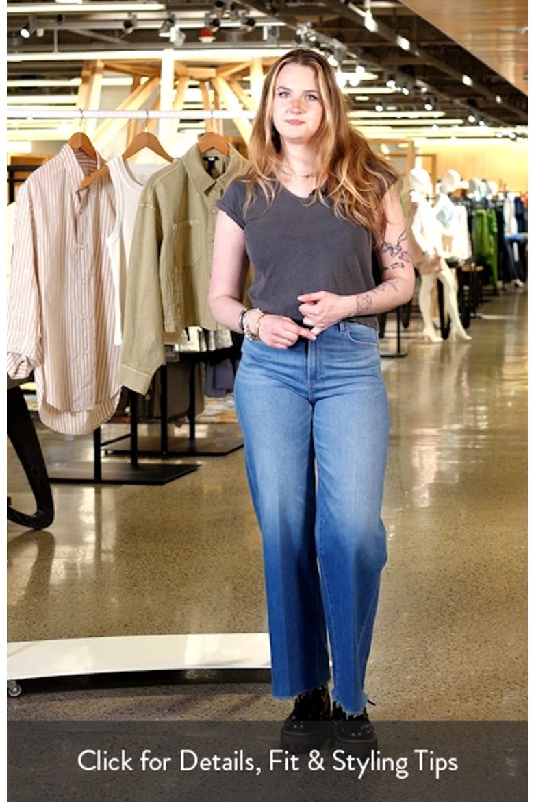 Anessa High Waist Raw Hem Wide Leg Jeans video