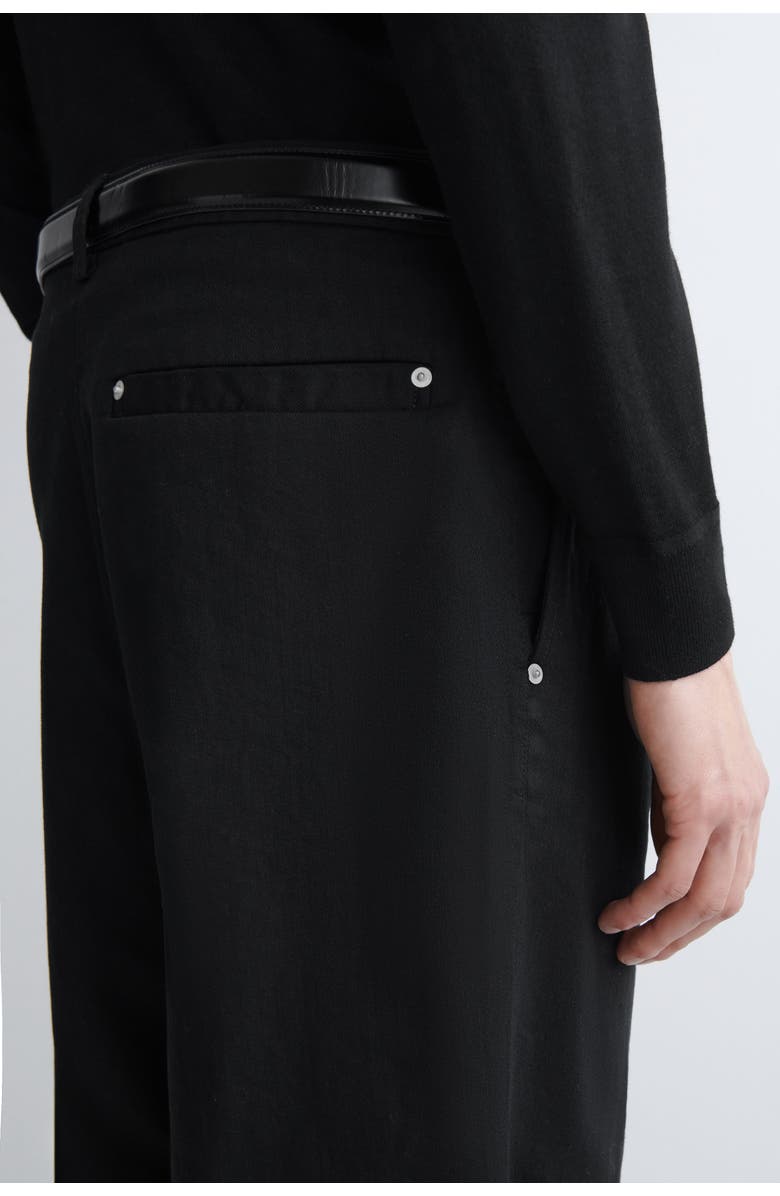 COS Pleated Wide-Leg Denim Pants, Alternate, color, Charcoal