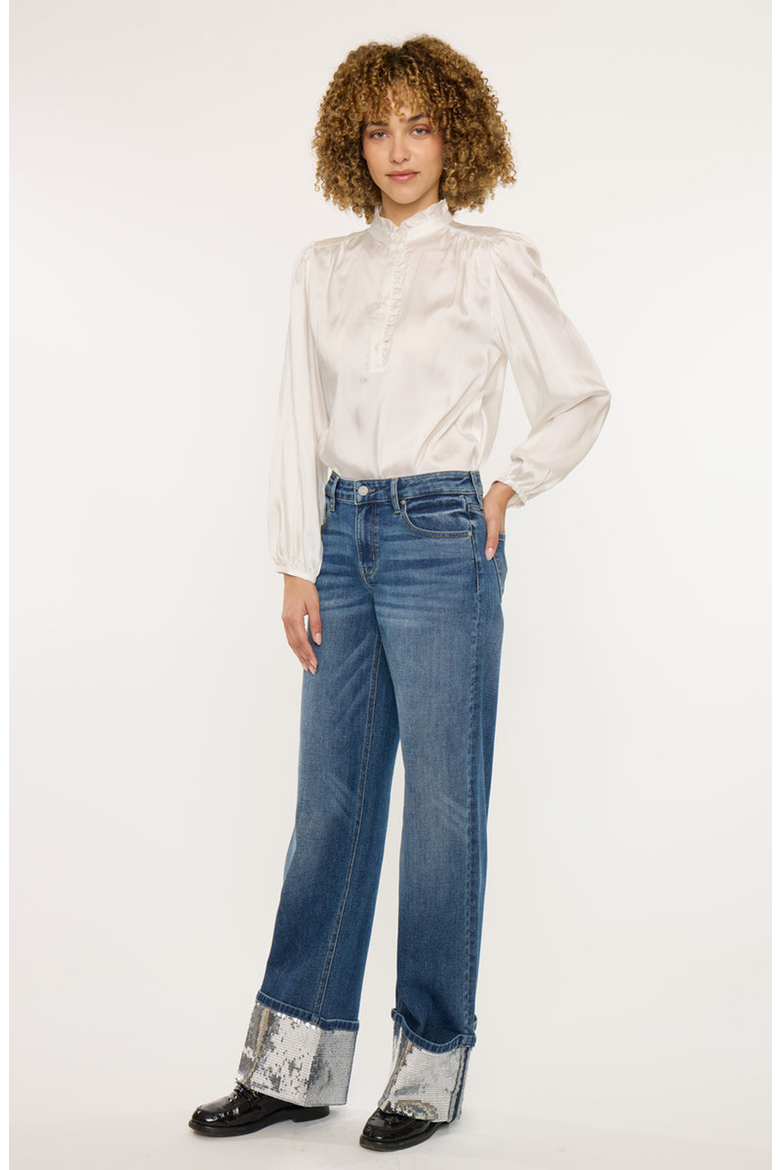 Vivianne Mid Rise Wide Leg Jeans, Alternate, color, Medium Wash