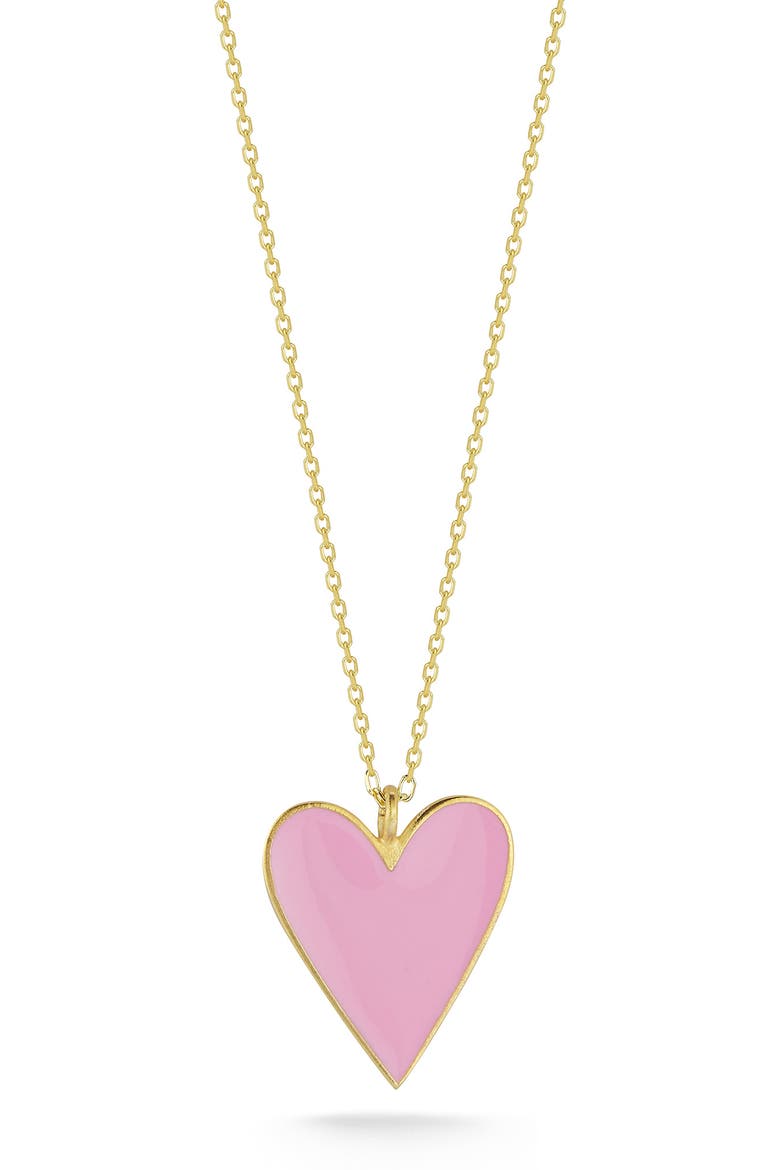 14K Gold Plated Sterling Silver Heart Pendant Necklace, Main, color, YELLOW GOLD