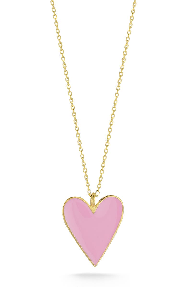SPHERA MILANO 14K Gold Plated Sterling Silver Heart Pendant Necklace, Main, color, Yellow Gold