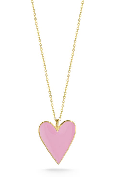 14K Gold Plated Sterling Silver Heart Pendant Necklace