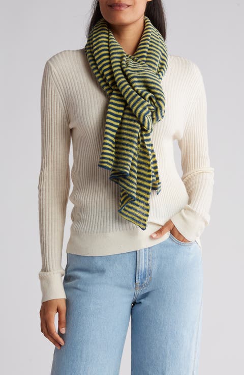 Stripe Wool Blend Scarf