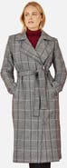 Yumi Check Oversize Long Biker Coat