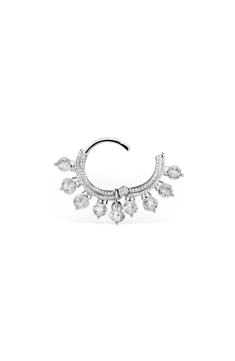 MARIA TASH Diamond Coronet Hoop Earring, Alternate, color, White Gold
