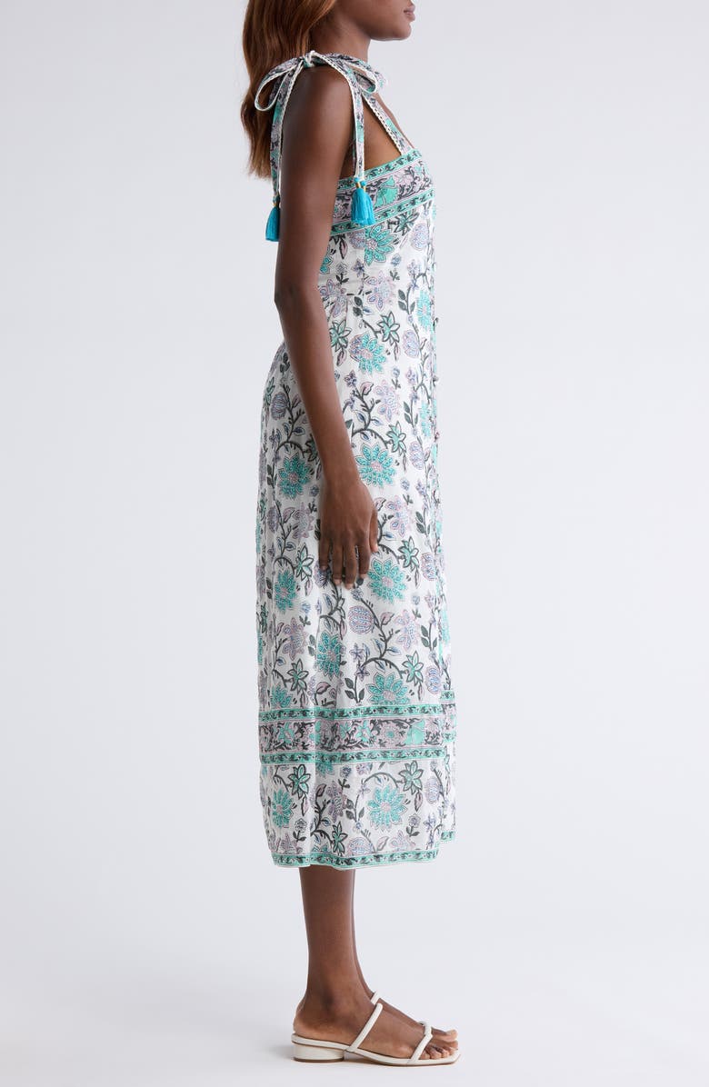 ALICIA BELL Gigi Cotton & Silk Cover-Up Midi Dress, Alternate, color, Bright Blue/ Turquoise Multi