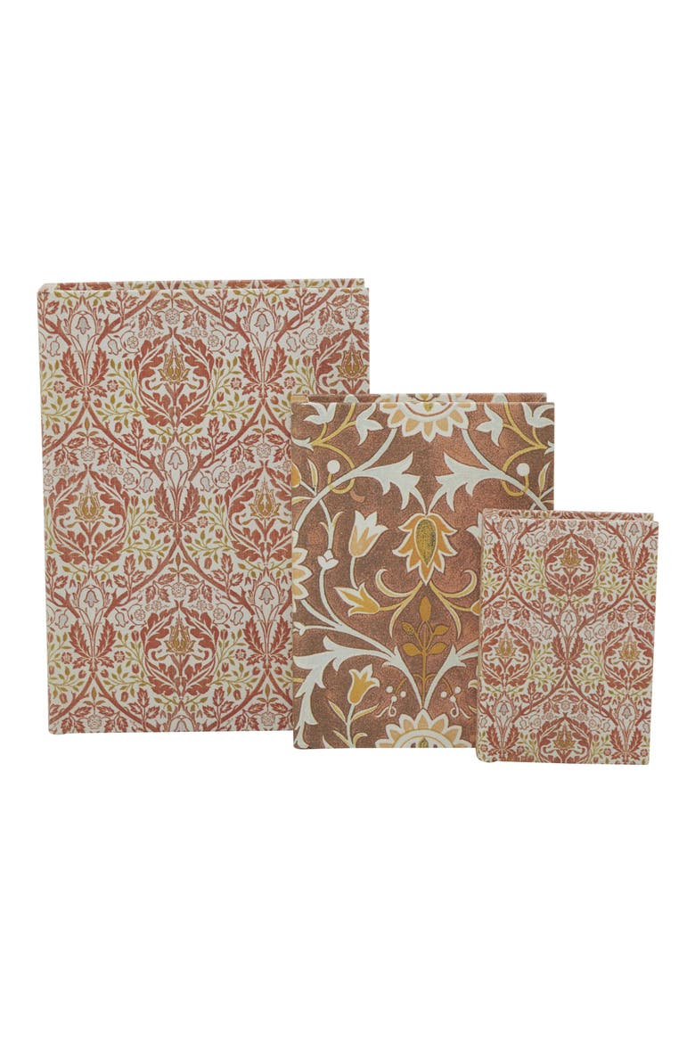 Set of 3 Faux Book Boxes, Alternate, color, ORANGE