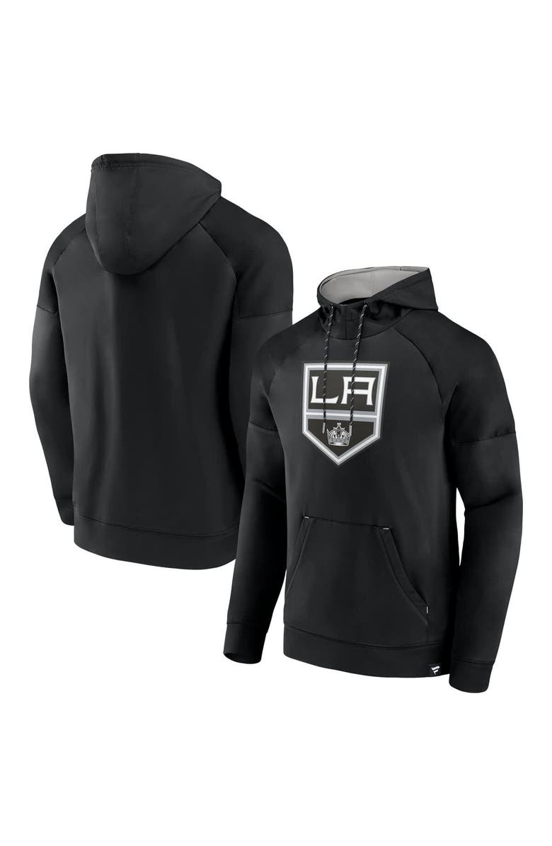 FANATICS Men's Fanatics Black Los Angeles Kings Iconic Defender Raglan Pullover Hoodie, Alternate, color,