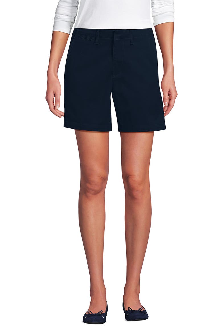 Plus Size Elastic Back Classic 7" Chino Shorts, Alternate, color, Radiant Navy