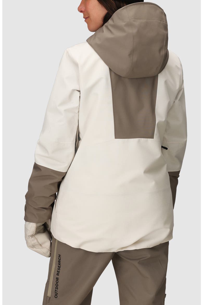 Powderverse Waterproof Ski Jacket, Alternate, color, OYSTER/ SABLE