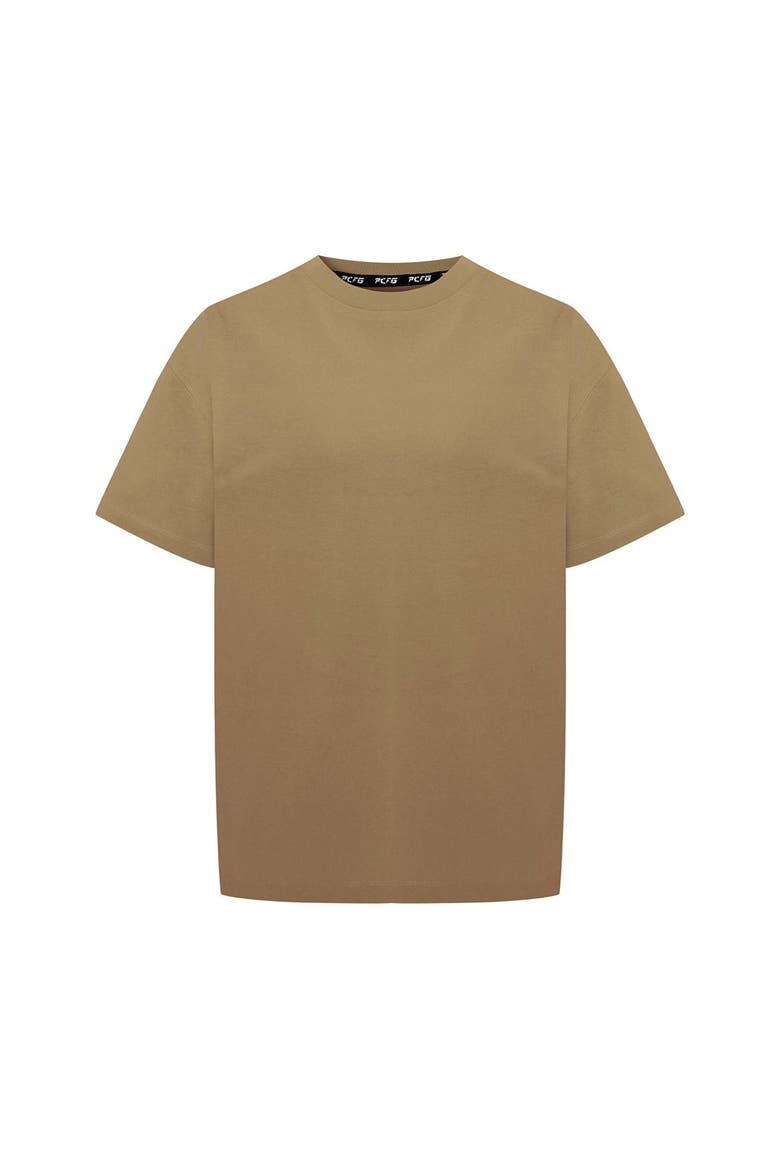 Cotton Destroyed Logo Tee, Main, color, COVERT GREEN