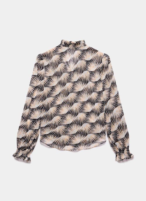 Mint Velvet Geo Print Blouse In Brown