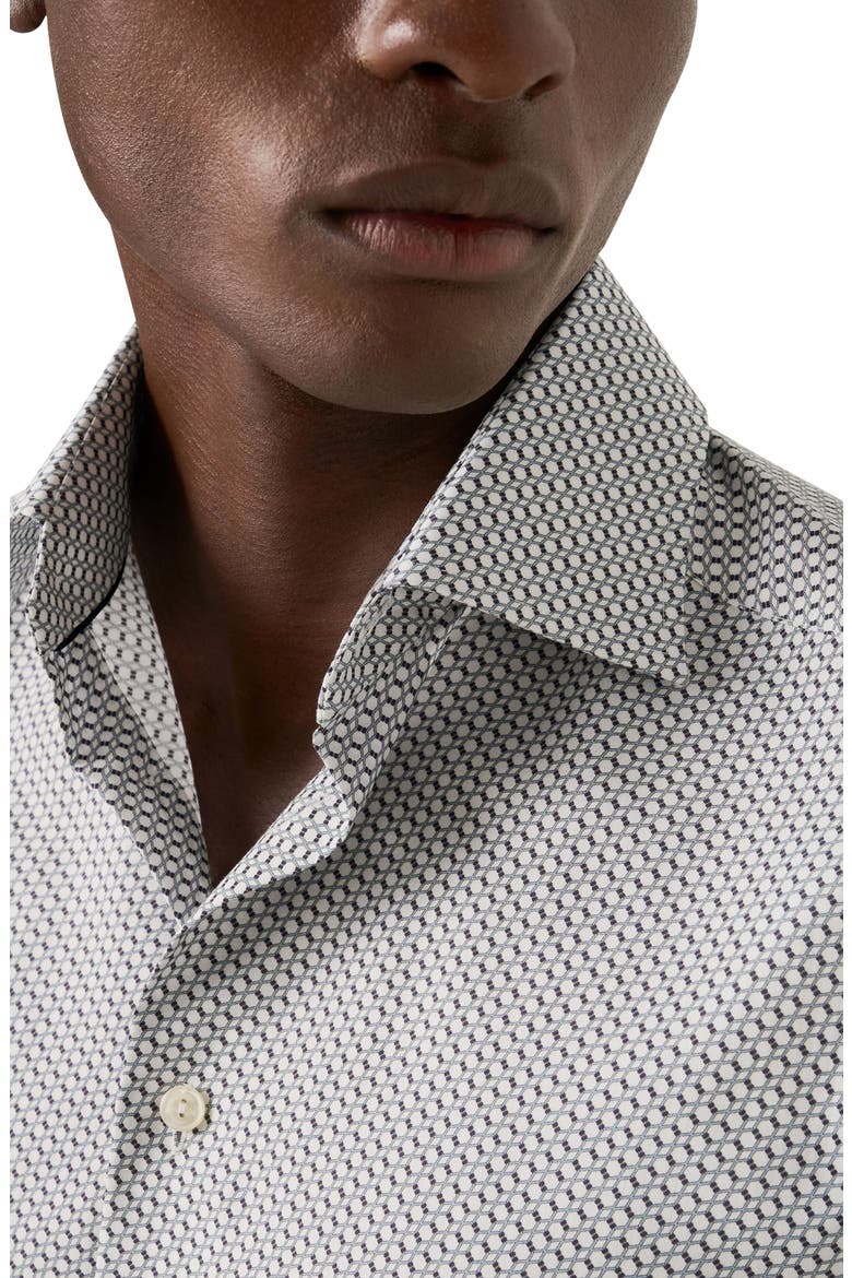 Slim Fit Geometric Twill Button-Up Shirt, Alternate, color, GREY