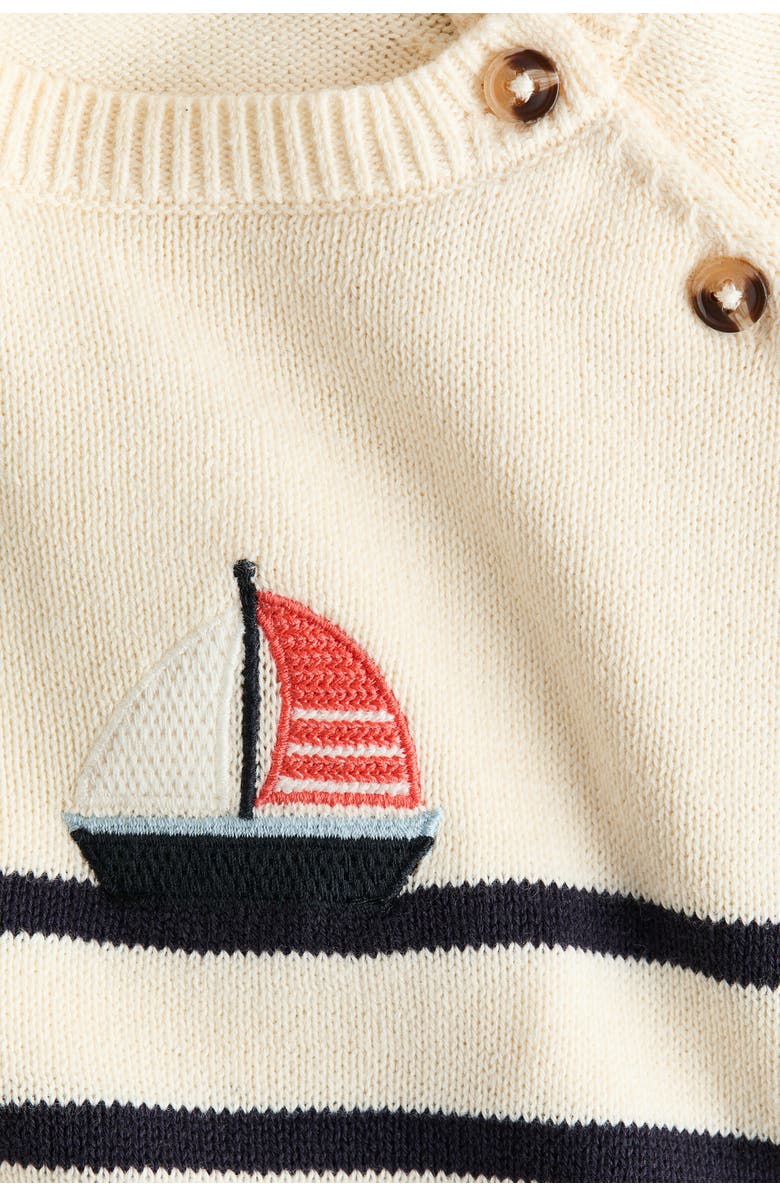 H&M Cotton knit sweater, Alternate, color, Light Beige/Sailboat