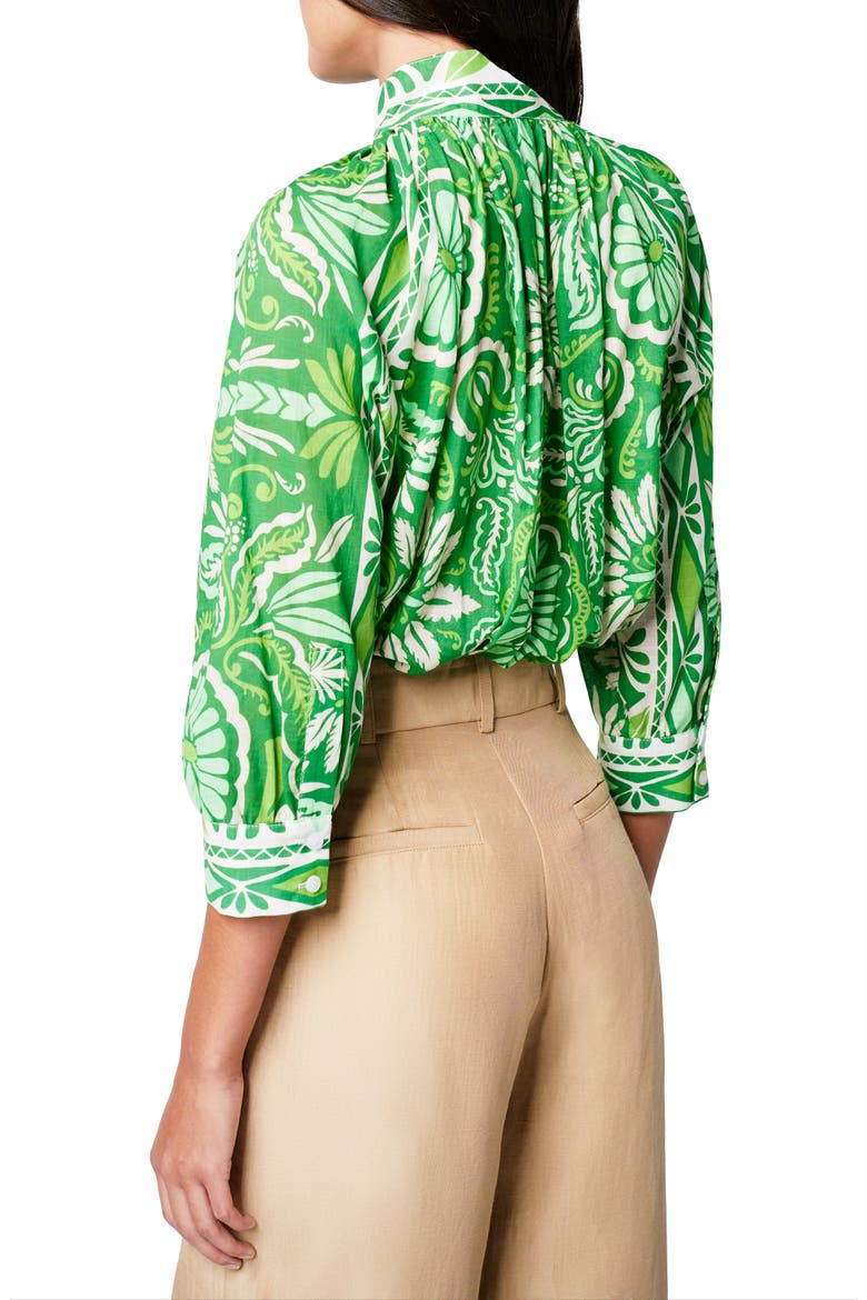 Floral Print Top, Alternate, color, GREEN TILE