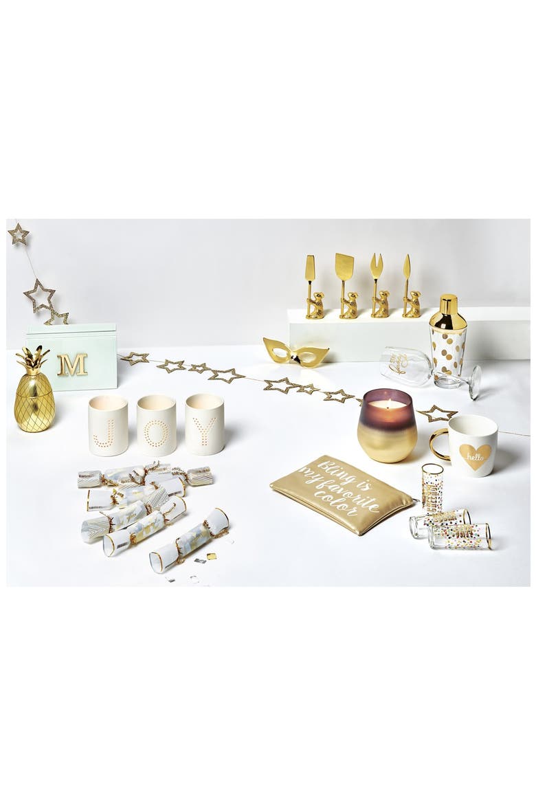 'Stay Fancy' Wine Glass, Alternate, color, GOLD