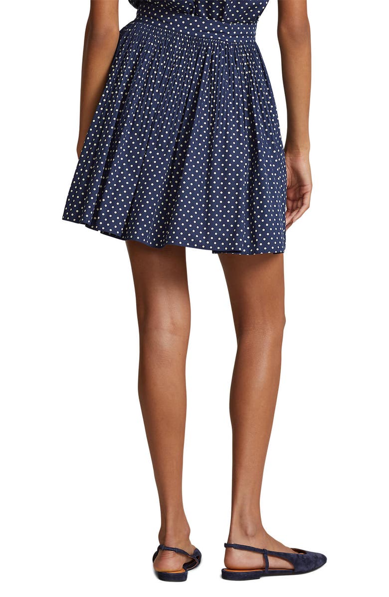 Polo Ralph Lauren Polka Dot Pleated Miniskirt, Alternate, color, 