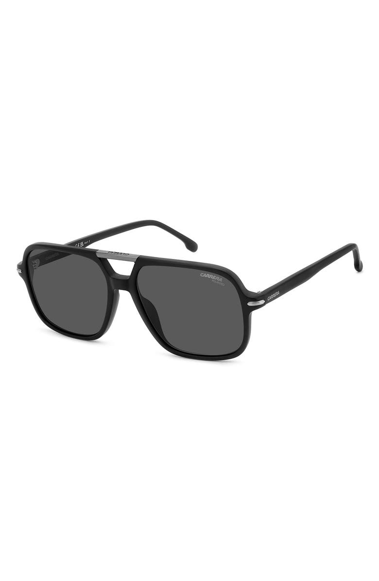 Carrera Eyewear 58mm Navigator Sunglasses, Alternate, color, Black Ruthenium/ Grey Polar