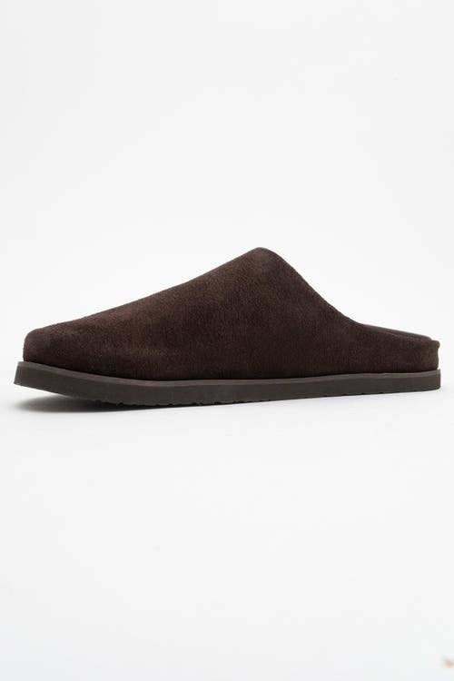 Forever & Always Shoes Space Suede Leather Slide Sandal In Brown