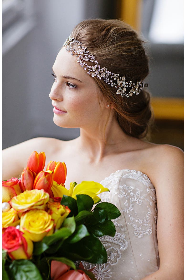'Mila' Jeweled Head Band, Alternate, color, CLASSIC SILVER