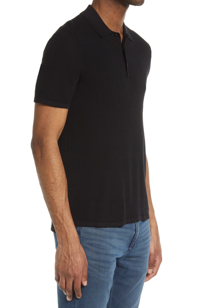 rag & bone Harvey Knit Polo, Alternate, color, Black