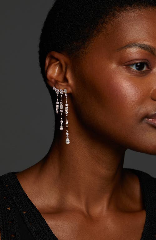 Nadri Everleigh Cubic Zirconia Fringe Climber Earrings In Gold