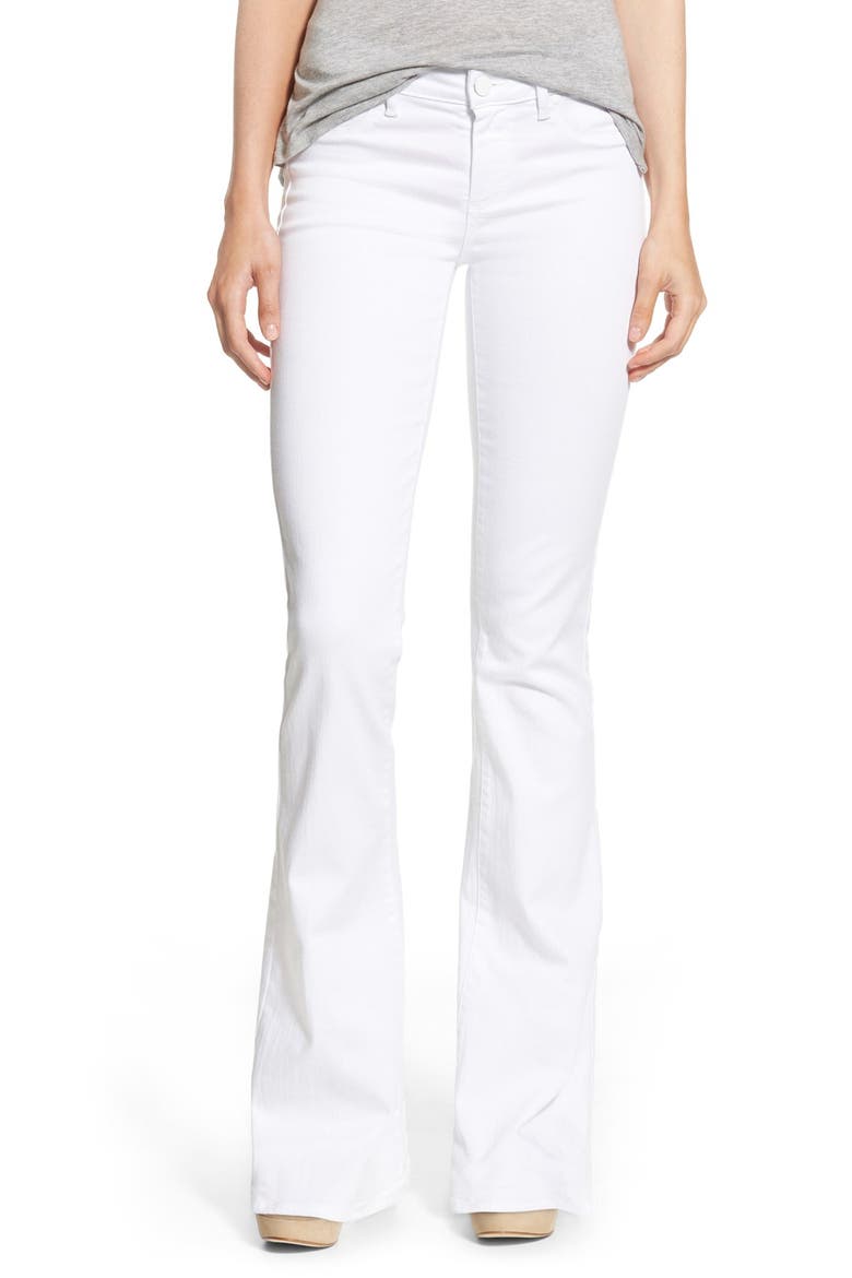 Denim 'Lou Lou' Flare Jeans, Main, color, ULTRA WHITE