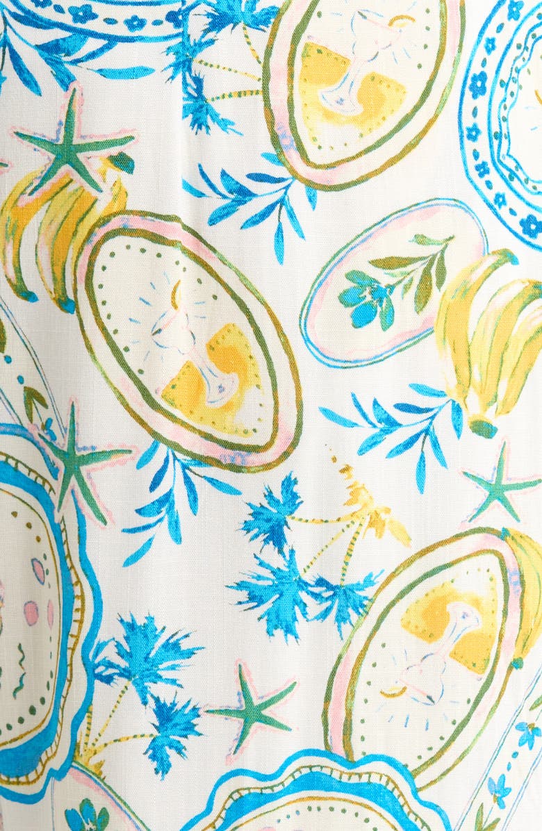 SUGARLIPS Harvest Island Elena Wide Leg Pants, Alternate, color, White-Blue-Yellow