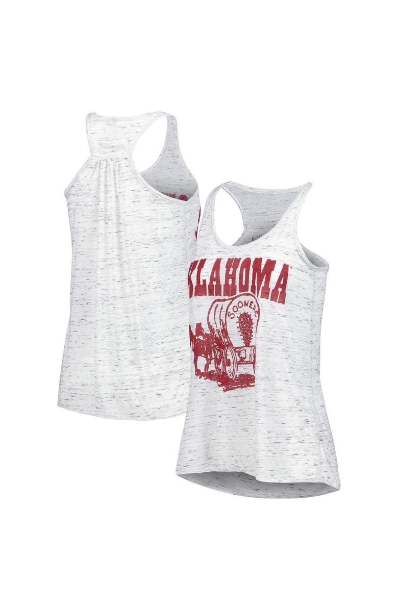 HOMEFIELD Women's Homefield White Oklahoma Sooners Vintage Racerback Tank Top, Main, color, 