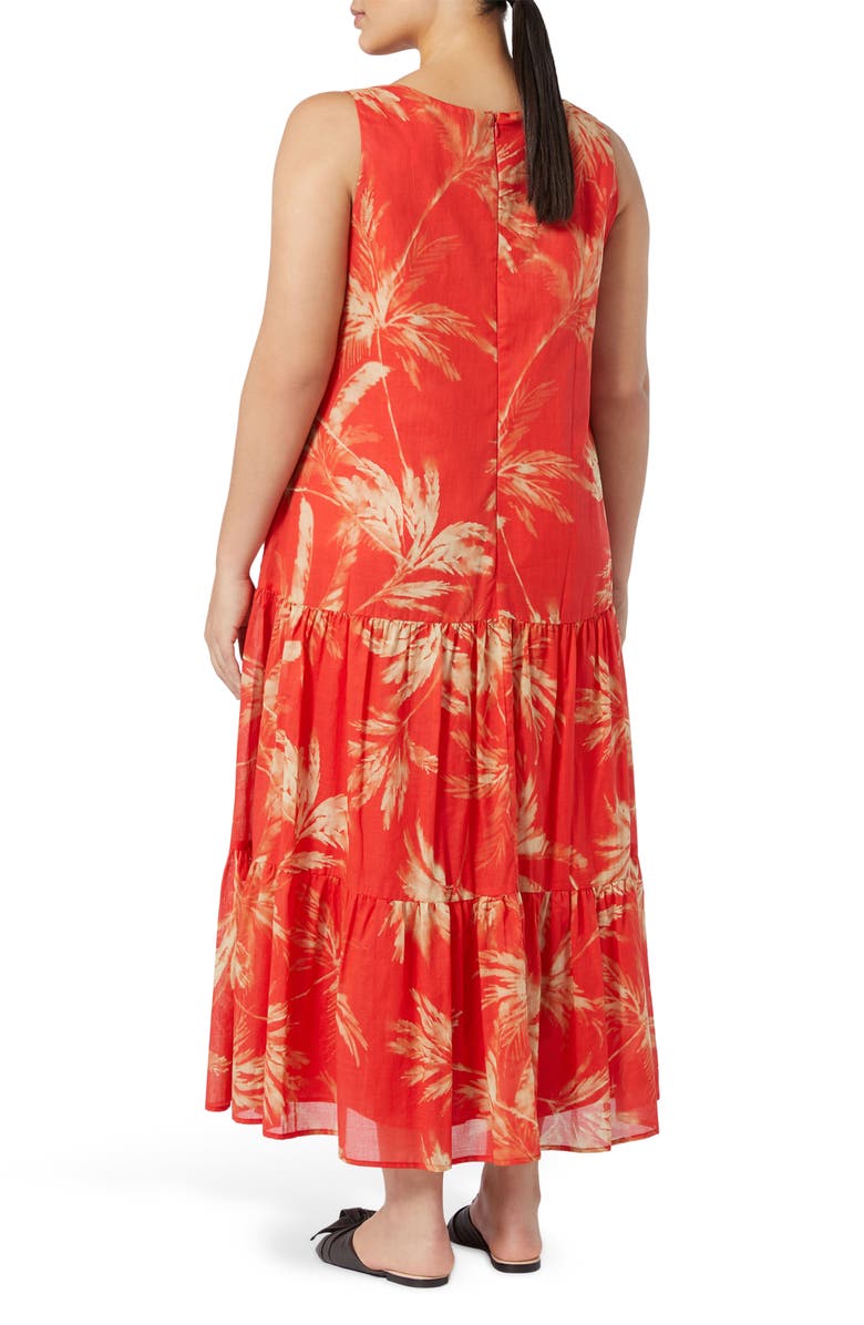 Marina Rinaldi Garda Sleeveless Cotton Maxi Dress, Alternate, color, Red