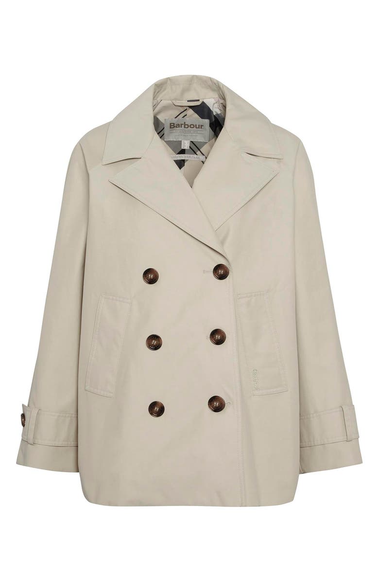 Barbour Maisy Showerproof Double Breasted Jacket, Alternate, color, Light Sand Safari Ta