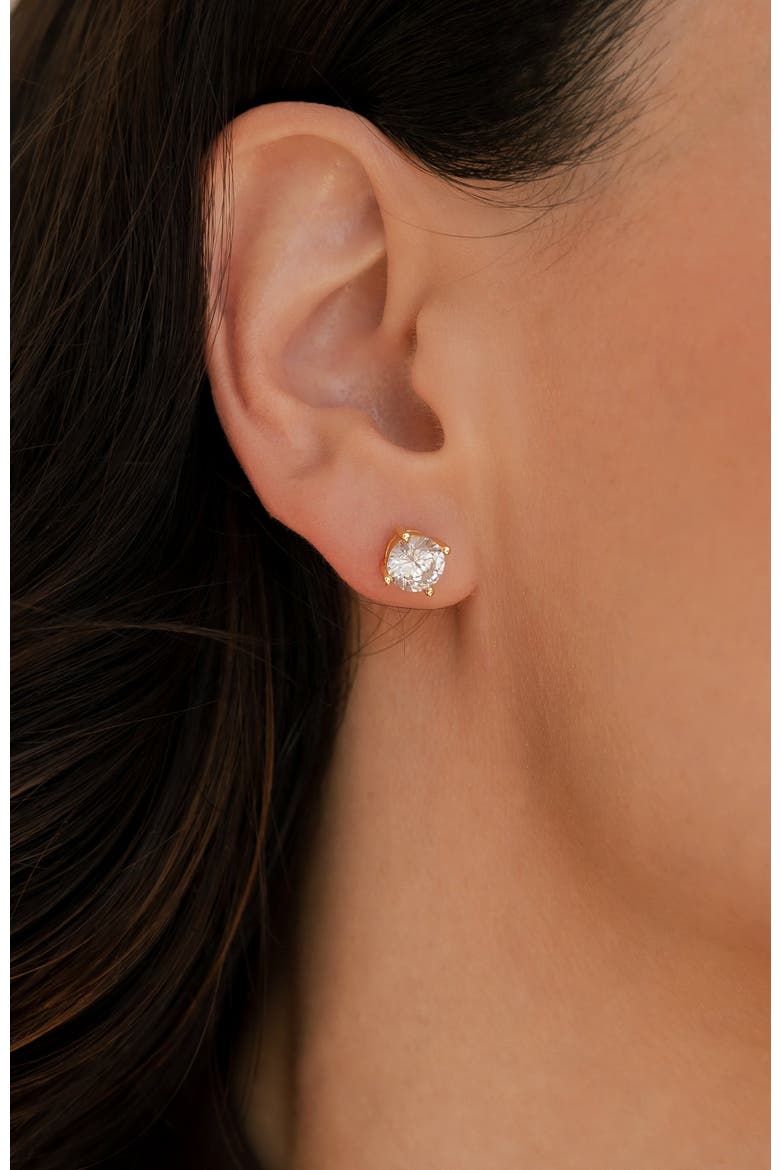 Classic Moissanite Stud Earrings, Alternate, color, Silver