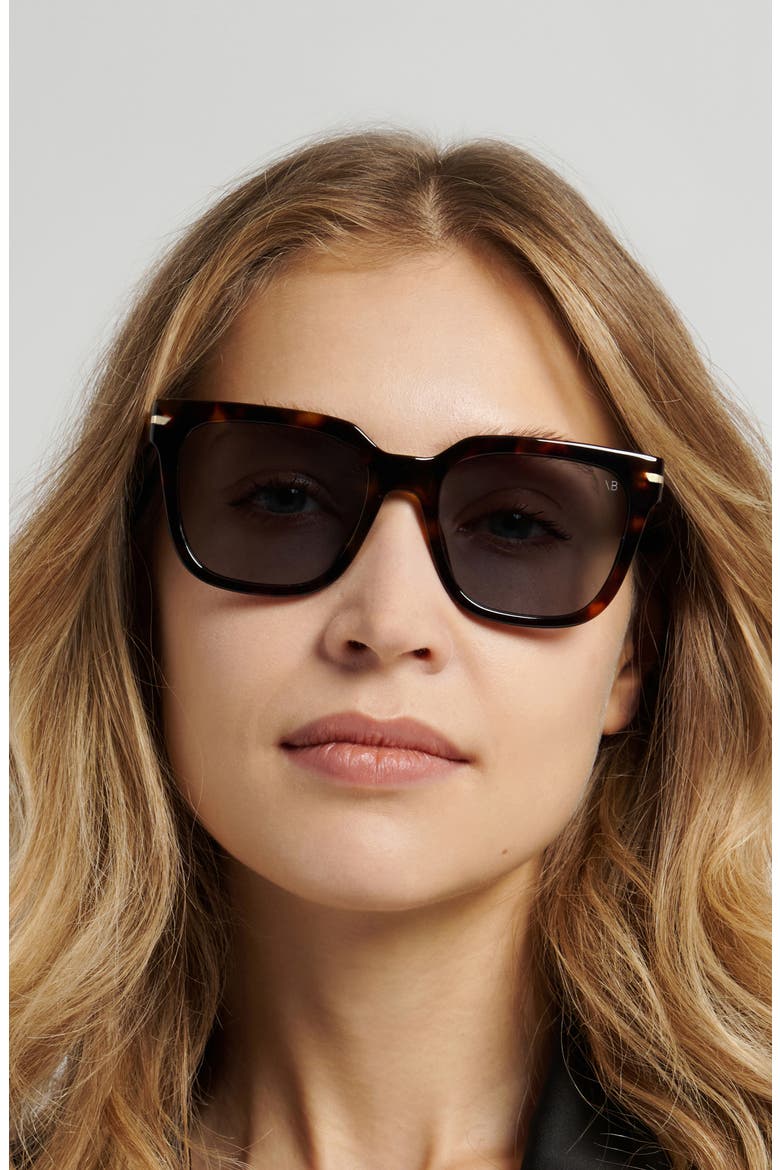 53mm Square Sunglasses, Alternate, color, BROWN HAVANA/ GREY
