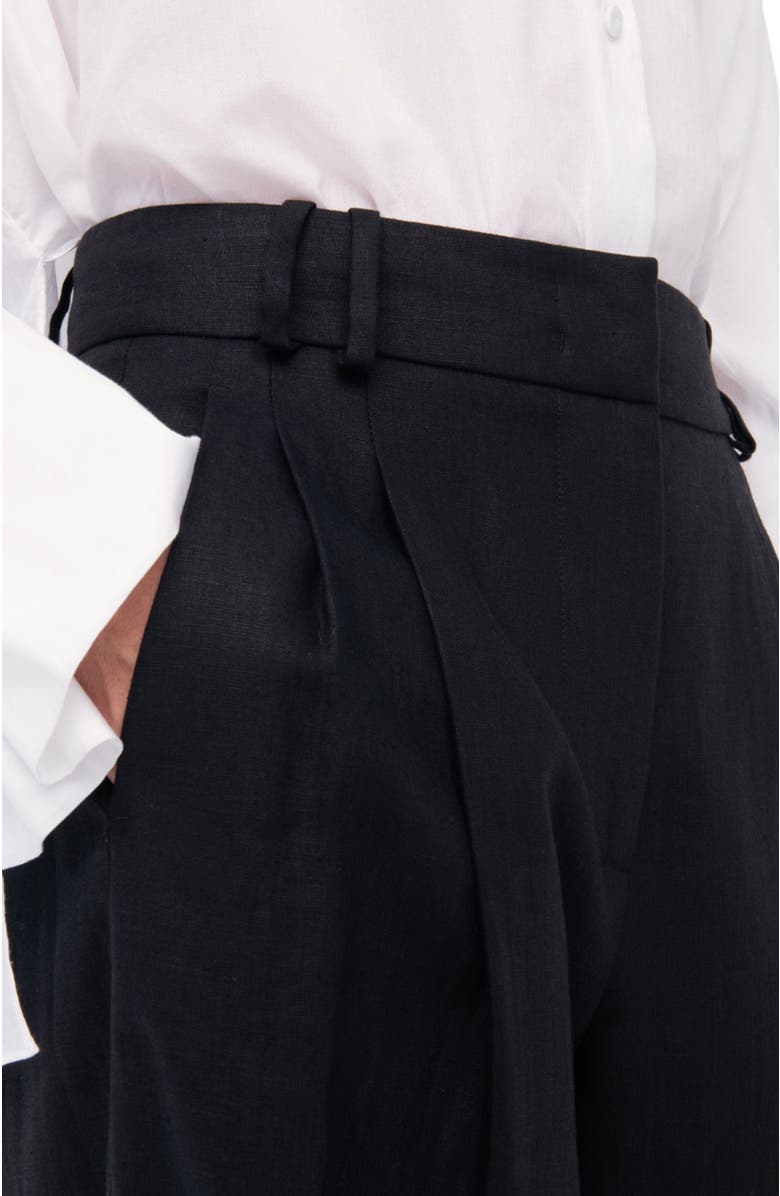 Another Tomorrow Pleated Trouser, Alternate, color, Black
