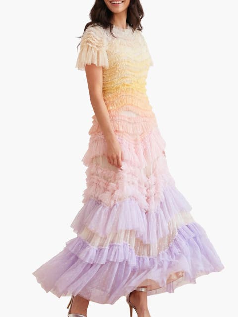 Wild Rose Ombre Short Sleeve Gown