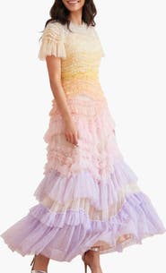 Needle & Thread Wild Rose Ombre Short Sleeve Gown