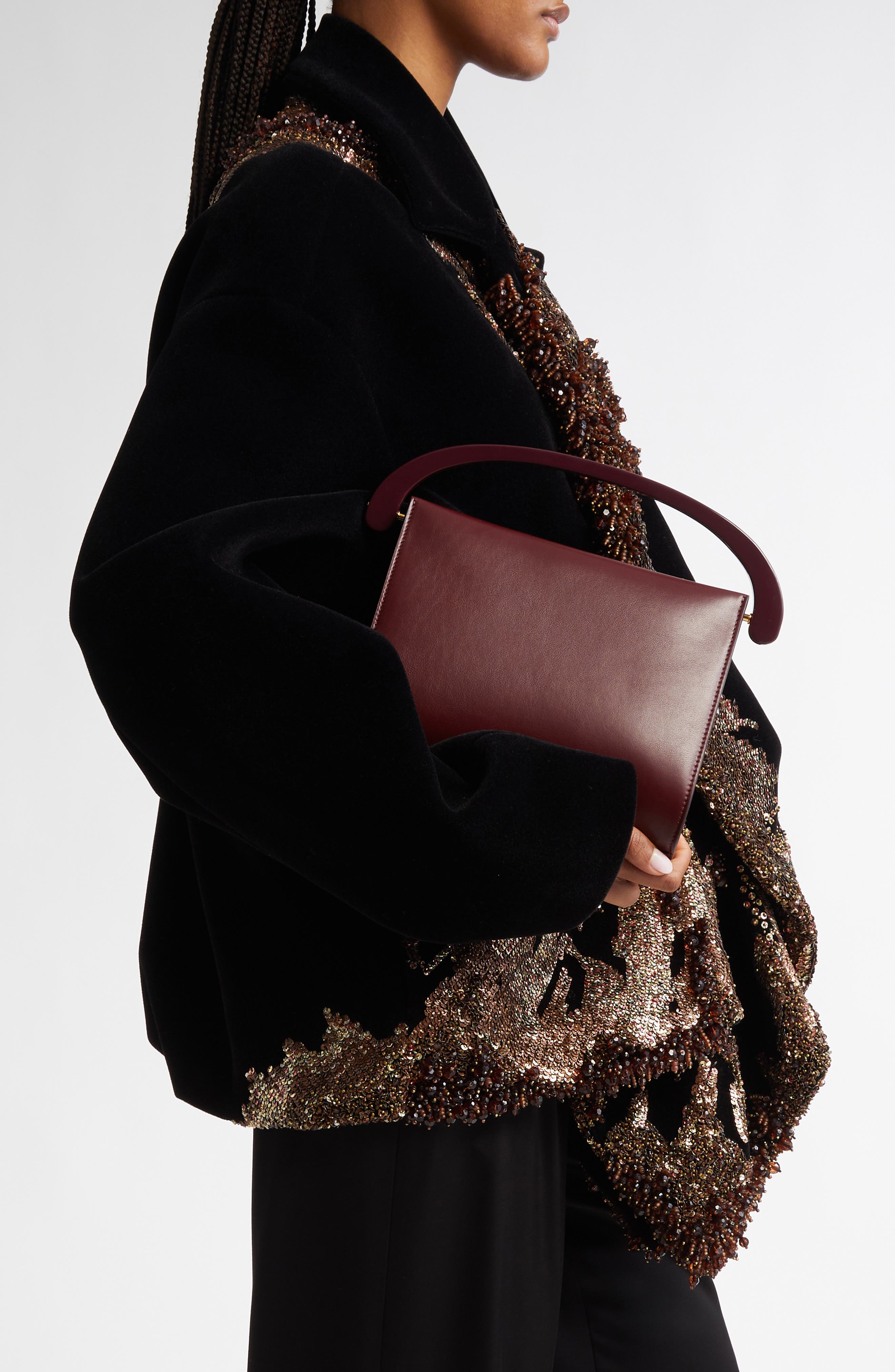 Dries Van Noten Medium Leather Top Handle Bag, Alternate, color, 