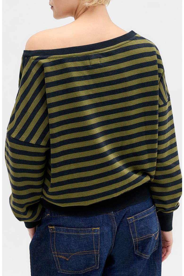 Kurt Striped Off the Shoulder Top, Alternate, color, GREEN STRIPE