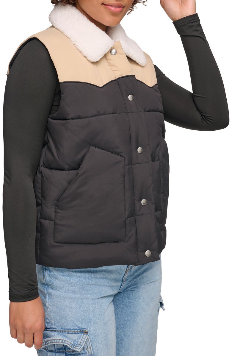 Levi's<sup>®</sup> Water Resistant Western Puffer Vest, Alternate, color, Black