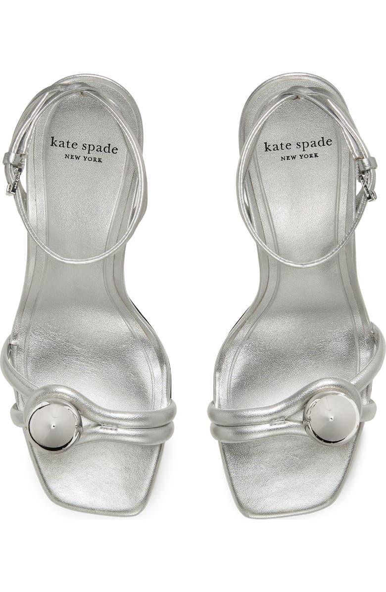 Kate Spade New York harmony ankle strap sandal, Alternate, color, Silver