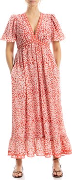 MAX STUDIO Flutter Sleeve Empire Waist Maxi Dress