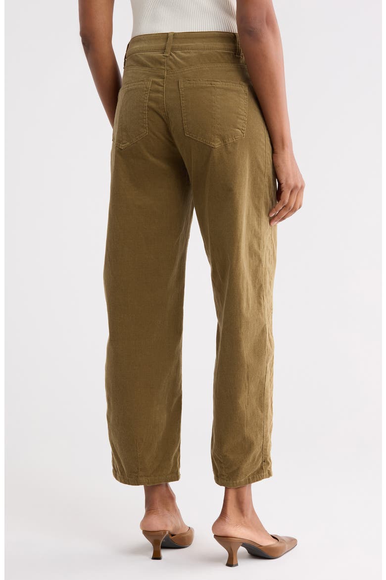 High Waist Barrel Leg Corduroy Pants, Alternate, color, GOLDEN OLIVE