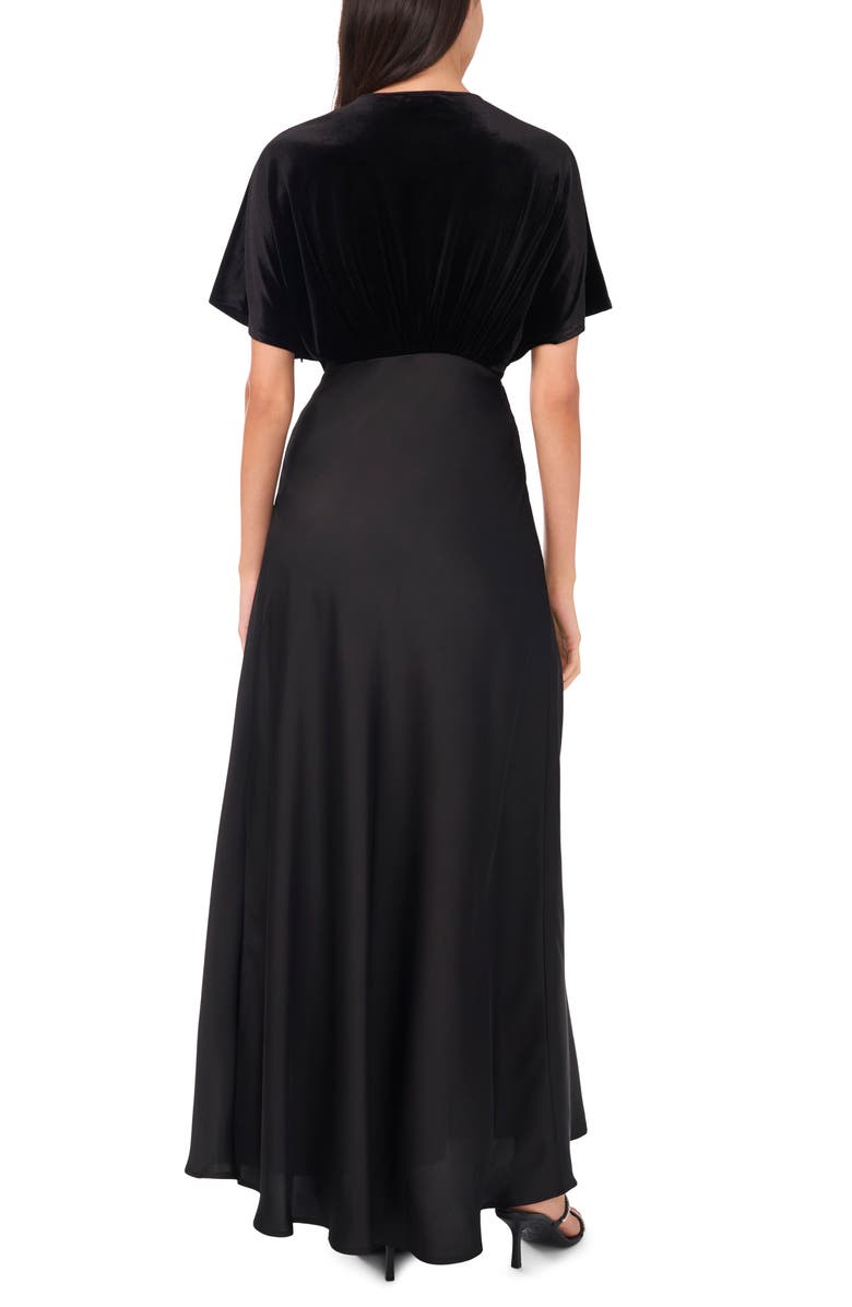 CeCe Dolman Sleeve Velvet & Satin Dress, Alternate, color, 