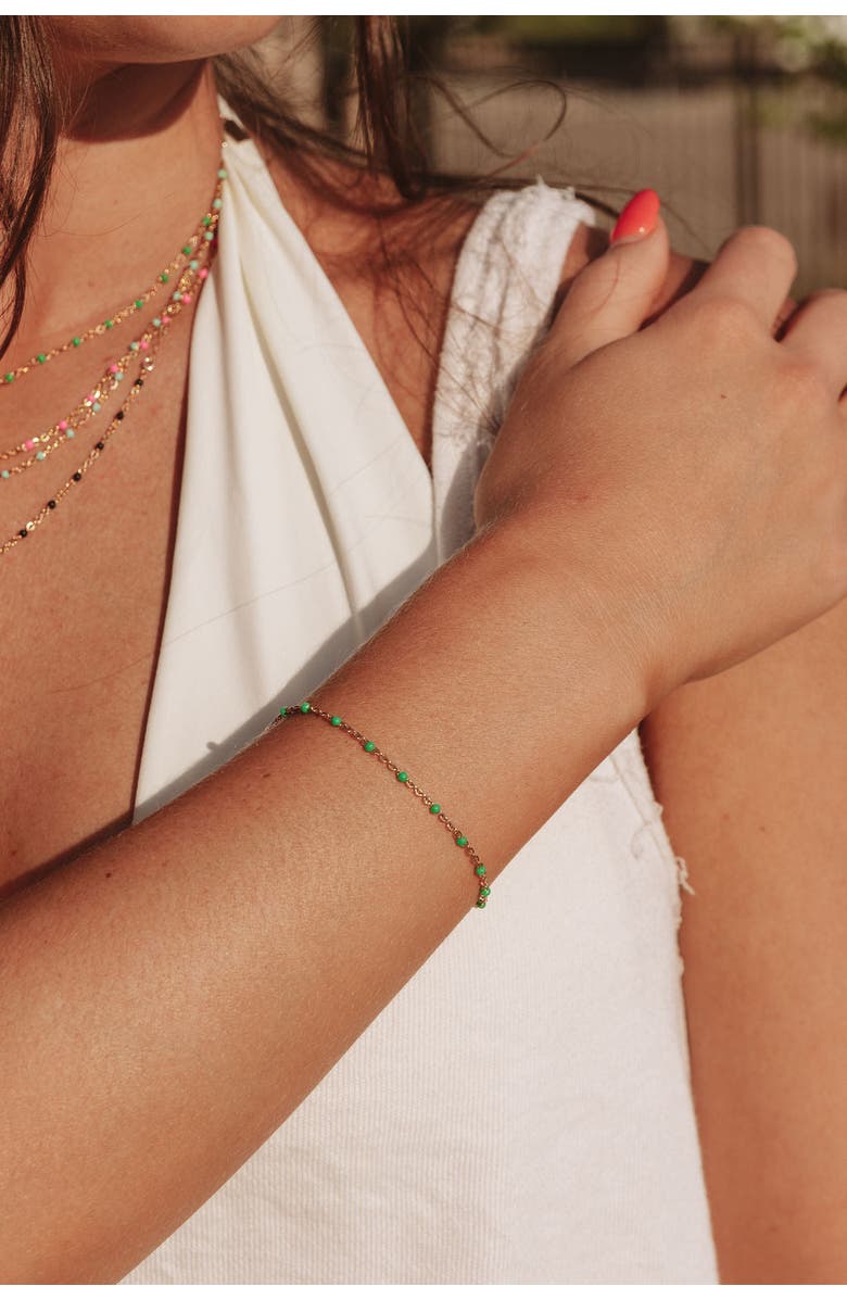 Set & Stones Kaz Bracelet, Alternate, color, Gold / Emerald