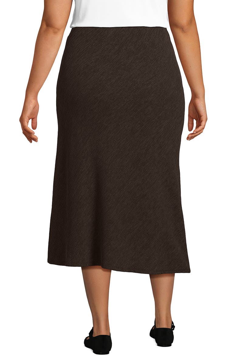 Lands' End Crinkle Midi Skirt, Alternate, color, Rich Coffee