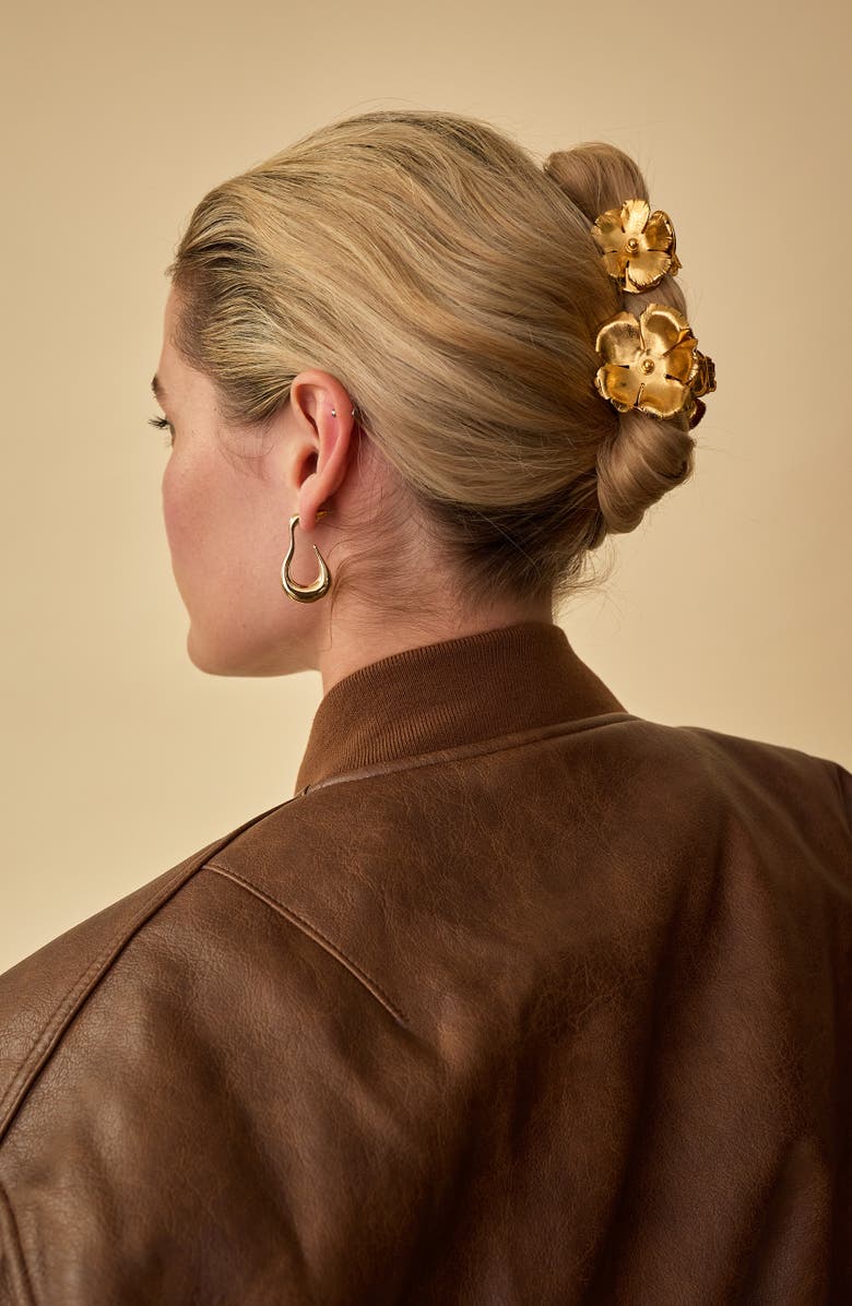 LELET NY Eden Floral Claw Clip, Alternate, color, Gold