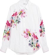 Desigual Placement Print Cotton Button-Up Shirt